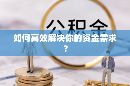 雄县如何高效解决你的资金需求？