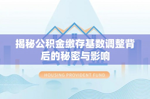 雄县揭秘公积金缴存基数调整背后的秘密与影响