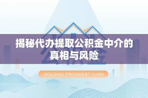 雄县揭秘代办提取公积金中介的真相与风险